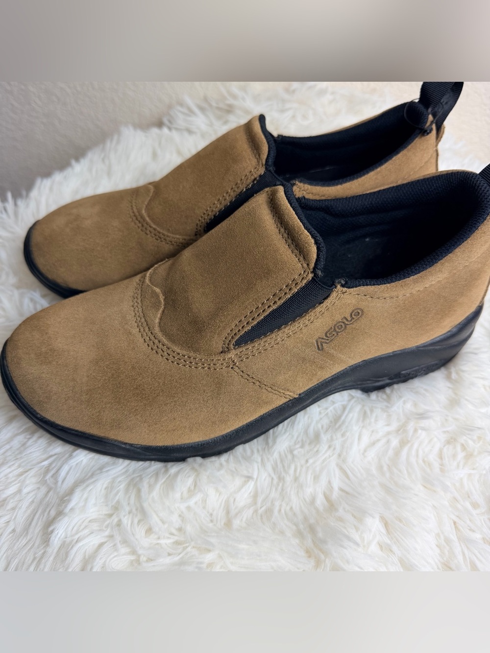 Asolo Tan and Black Slip-On Hiking/Walking Shoes with Vibram